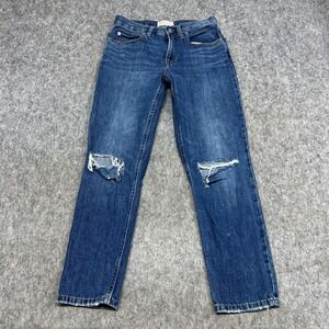 Everlane Jeans Womens 25 Blue High Rise Straight Distressed Denim The Summer